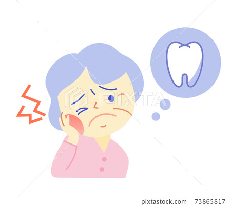 Elderly and Tooth Pain: Dental Illustration Elderly and Tooth Pain: Dental Illustration 73865817