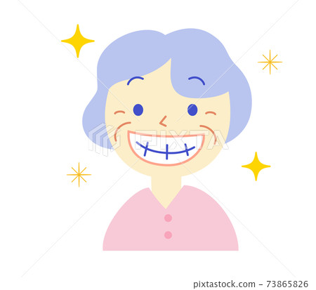 Elderly and clean dentition: dental illustration 73865826