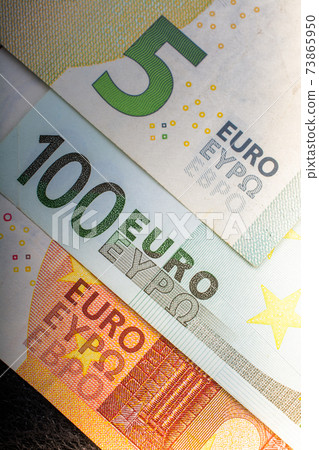 Closeup Euro Money Banknotes, Euro Currency,  Cash, Bill Concept 73865950
