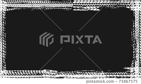 Frame made of white tyre prints, grunge border Frame made of white tyre prints, grunge border 73867575