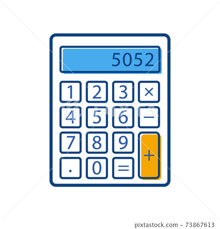 Color calculator icon in linear style. Bright blue 73867613