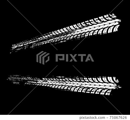 Tire prints offroad grunge car tyre track isolated 73867626