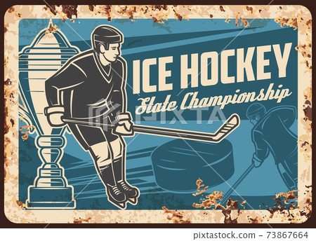 Ice hockey state league championship vector banner 73867664