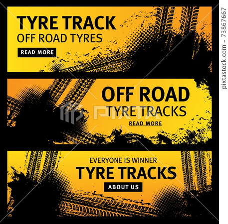 Off road tyre tracks vector grunge tire prints 73867667