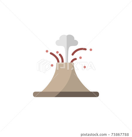 Volcano. Flat icon. Isolated weather vector illustration Volcano. Flat icon. Isolated weather vector illustration 73867788