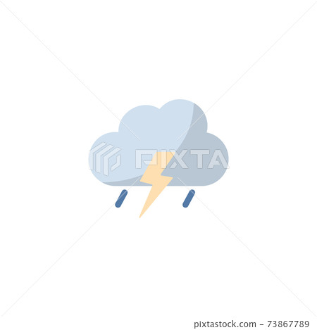 Storm and cloud. Flat icon. Isolated weather vector illustration 73867789
