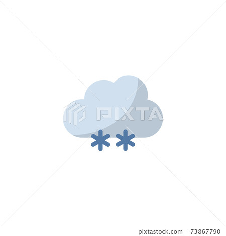 Snow and cloud. Flat icon. Isolated weather vector illustration 73867790
