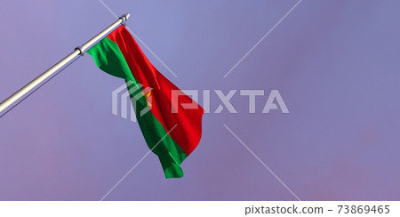 3d rendering of the national flag of the Burkina Faso 73869465