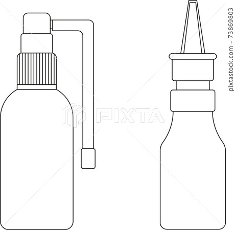 Spray for nose and throat icons. Simple vector objects on a medical theme. 73869803