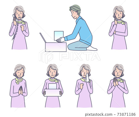 Various senior women requesting the arrangement of relics Various senior women requesting the arrangement of relics 73871186