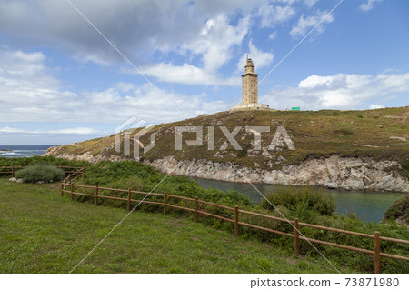 Torre de Hercules in La Coruna, old lighthouse, Spain. Torre de Hercules in La Coruna, old lighthouse, Spain. 73871980