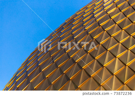 Gold plating on the dome against the sky 73872236