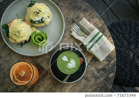 Avocado toast with poached egg Avocado toast with poached egg 73873349