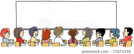 Whiteboards and people taking lectures 73873356