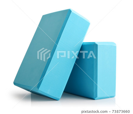 Two yoga blocks isolated 73873660