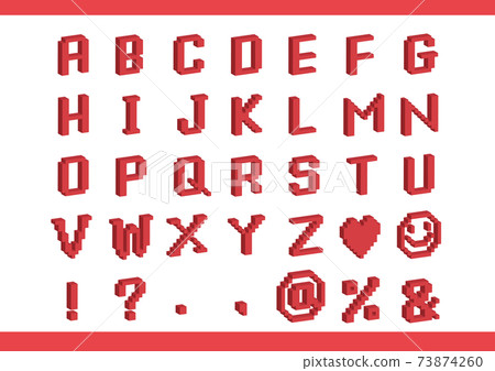 Three-dimensional pixel art alphabet set - Stock Illustration [73874260 ...