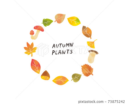 Casual touch Illustration set of autumn leaves and mushrooms Casual touch Illustration set of autumn leaves and mushrooms 73875242