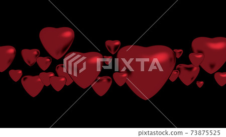 Red hearts on black background illustration. - Stock Illustration ...
