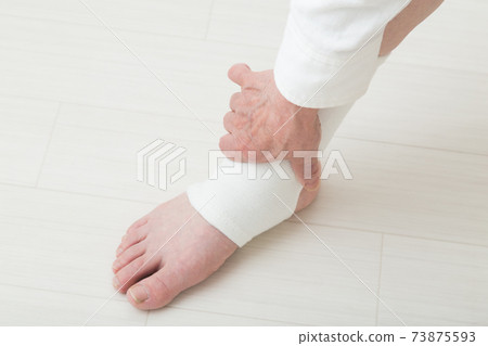 Senior woman as an ankle supporter Senior woman as an ankle supporter 73875593