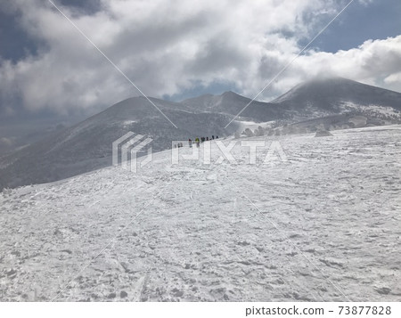 Forest course at Hakkoda Ropeway Ski Resort in winter Forest course at Hakkoda Ropeway Ski Resort in winter 73877828