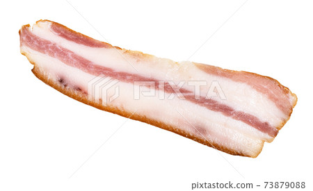 single slice of smoked Salo with meat layers single slice of smoked Salo with meat layers 73879088
