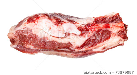 raw piece of beef brisket isolated on white 73879097
