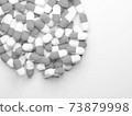 Black-and-white stock photos of a large number of capsules (medicines, supplements) with copy space 73879998