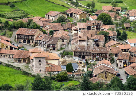Village of Carmona, Cabuerniga valley, Cantabria, Spain. Village of Carmona, Cabuerniga valley, Cantabria, Spain. 73880156