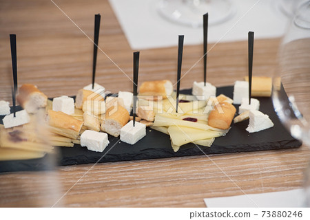cheese plate at wine tasting cheese plate at wine tasting 73880246