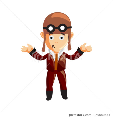 pilot confused Hand character illustration use helmet headphones and glasses pilot confused Hand character illustration use helmet headphones and glasses 73880644