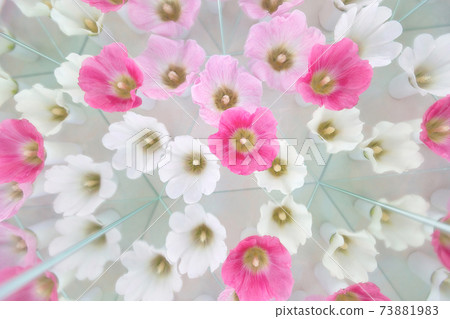 Floral background with althaea malva. Aesthetics light image 73881983
