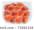 Strawberry package isolated on a white background with a clipping path. View from top.Supermarket 73882104