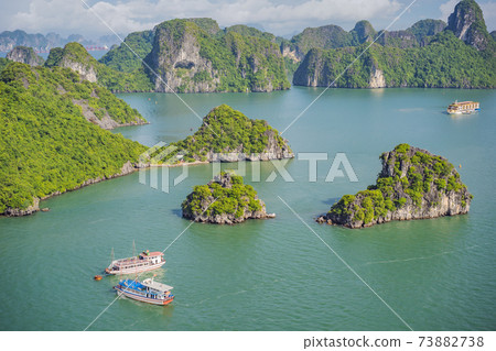 Picturesque sea landscape. Ha Long Bay, Vietnam Picturesque sea landscape. Ha Long Bay, Vietnam 73882738