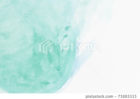 Blue watercolor background with smooth streaks on white paper. Translucent light aqua watercolor stains with copy space for text Blue watercolor background with smooth streaks on white paper. Translucent light aqua watercolor stains with copy space for text 73883315