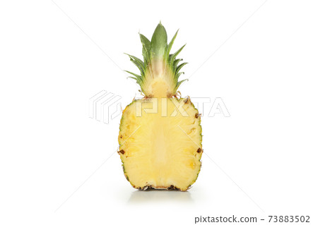 Half of ripe pineapple isolated on white background Half of ripe pineapple isolated on white background 73883502