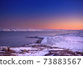 sunrise and sea bay in winter 73883567