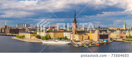 Ppanorama of the Old Town (Gamla Stan) in Stockholm, Sweden 73884683