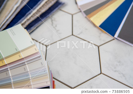 Interior Design materials tools for house decoration. 73886505