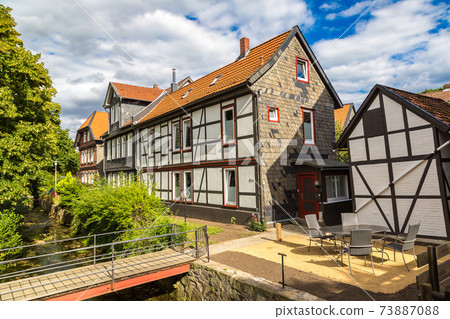 Historical street in Goslar, Germany 73887088