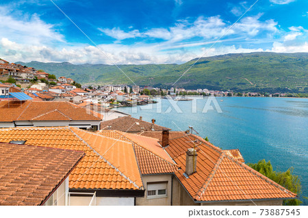 Ohrid city and lake Ohrid, Macedonia Ohrid city and lake Ohrid, Macedonia 73887545