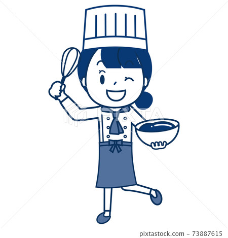 Pastry chef woman 2 single color - Stock Illustration [73887615] - PIXTA