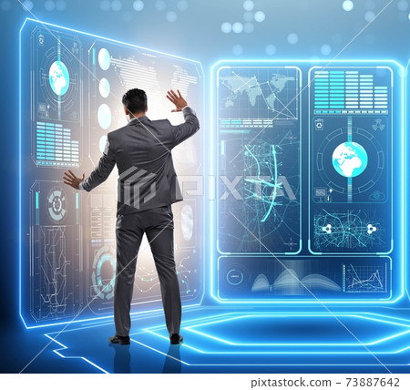 Businessman in global business concept 73887642