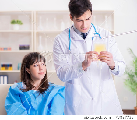 Doctor discussing blood transfusion with patient Doctor discussing blood transfusion with patient 73887733