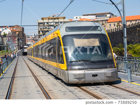 Modern metro train in Porto Modern metro train in Porto 73889250