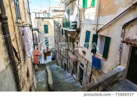 Medieval street in San Remo 73889357