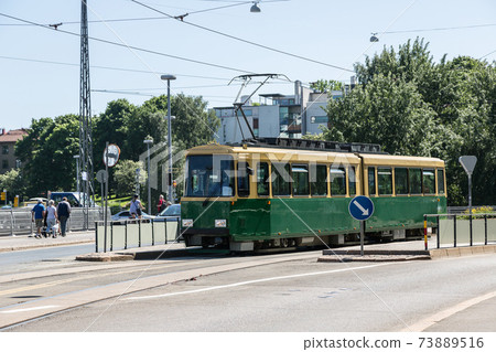 Public transport, tram in Helsinki Public transport, tram in Helsinki 73889516