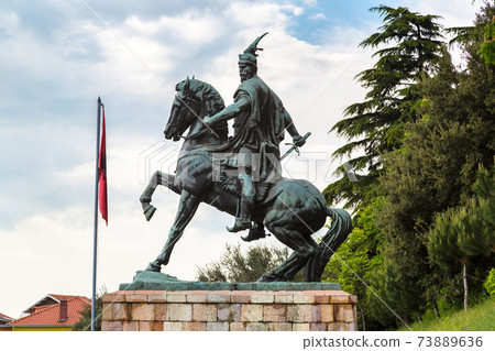 Statue of Skanderbeg in Kruja, Albania 73889636