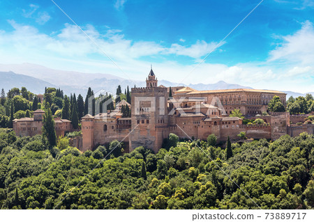 Arabic fortress of Alhambra in Granada 73889717