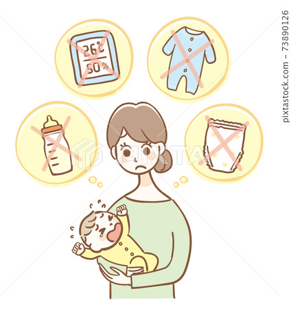 A mother who doesn't know why her baby cries A mother who doesn't know why her baby cries 73890126