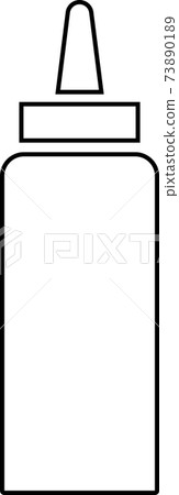 Ketchup and mustard bottle contour. Vector black and white illustration. Ketchup and mustard bottle contour. Vector black and white illustration. 73890189